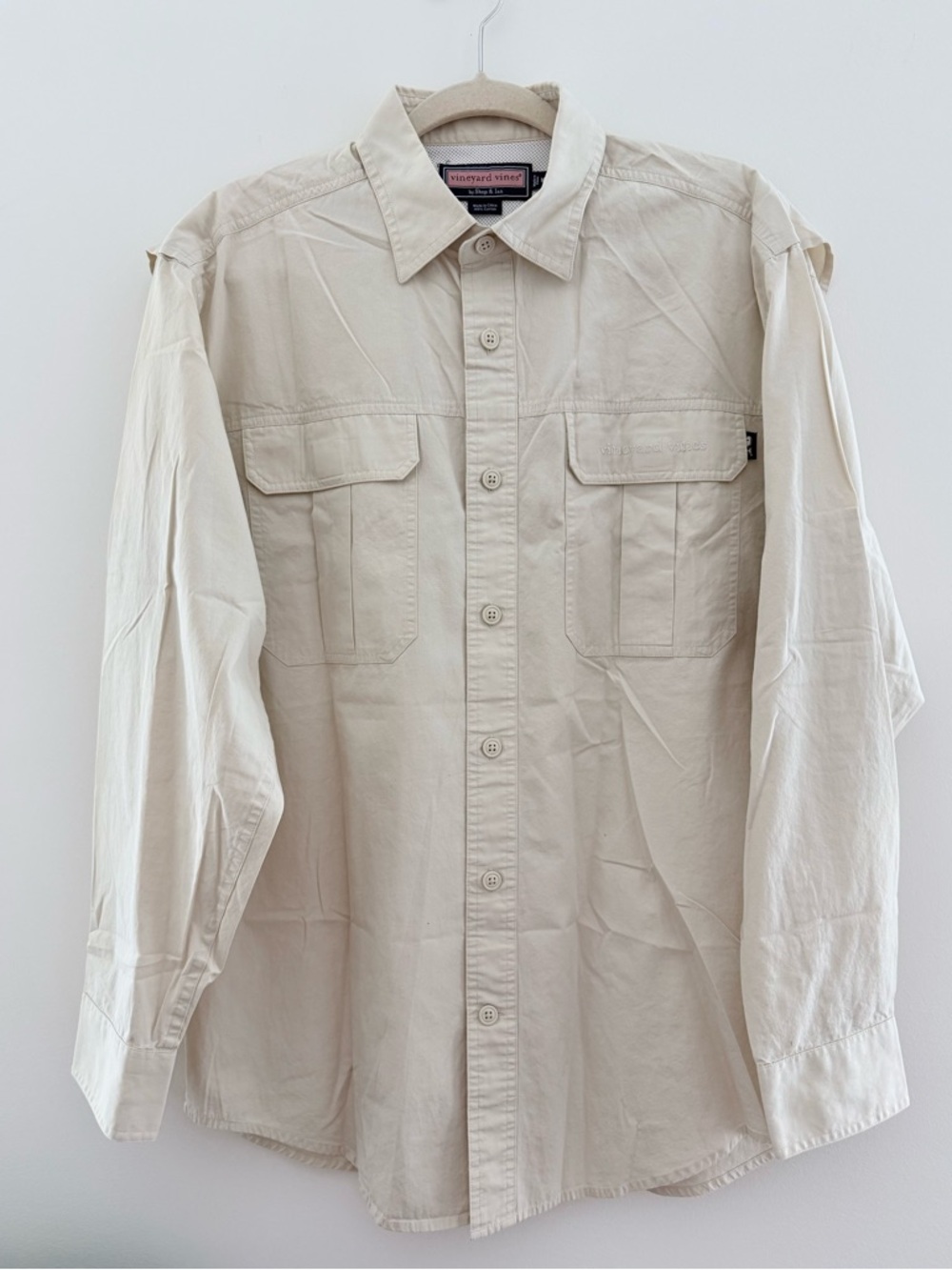 Vineyard Vines Cream Button-Up Utility Shirt
